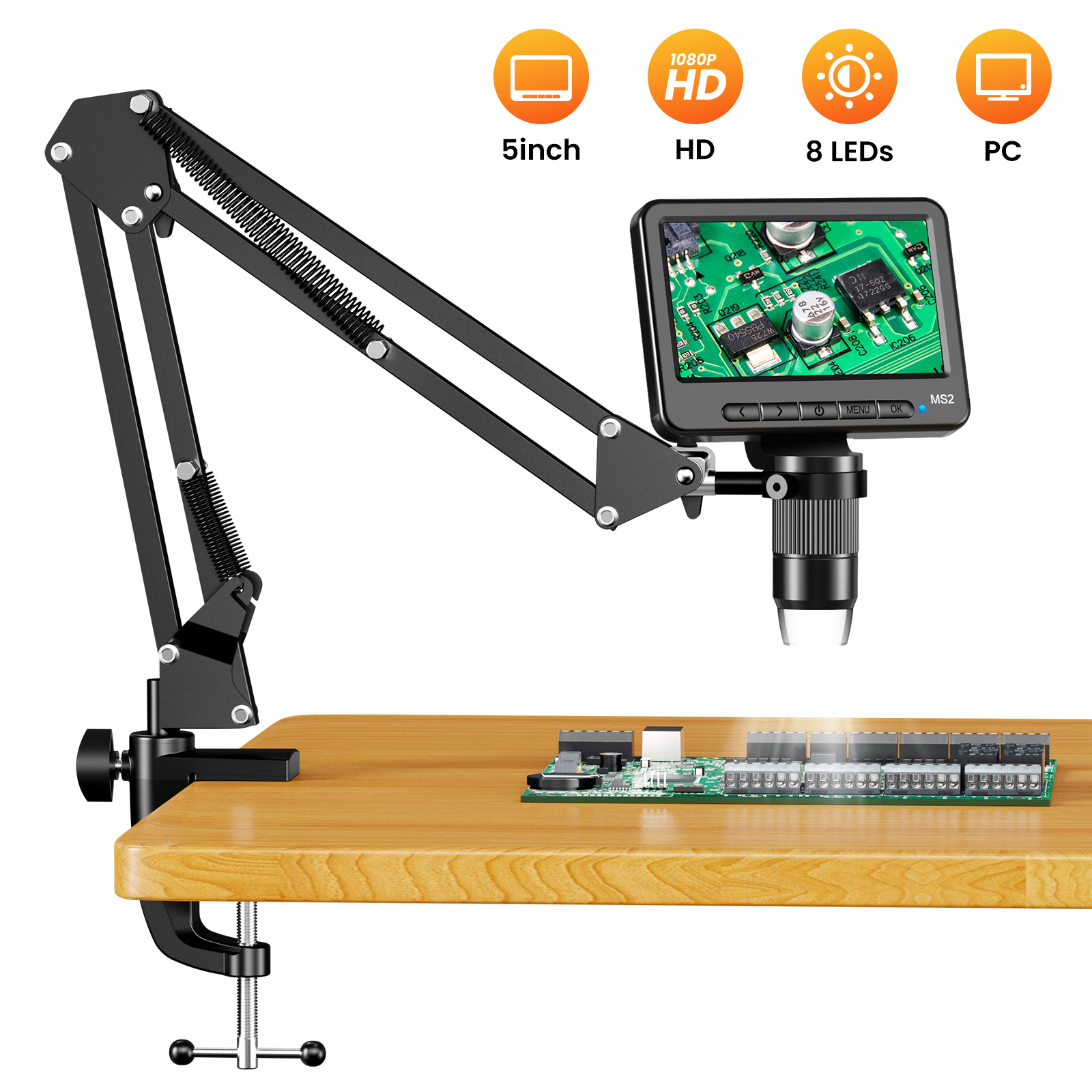 Power Tools Video - Microscopio Digitale con Braccio Flessibile e